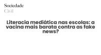 Literacia mediática nas escolas: a vacina mais barata contra as fake news? - Sociedade Civil