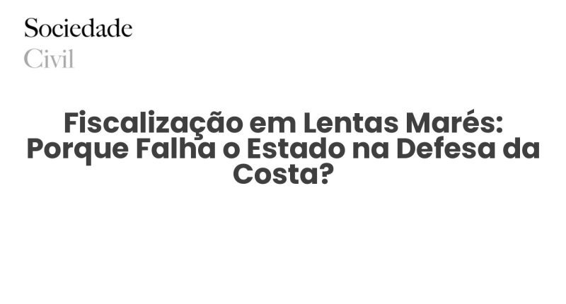Fiscalização em Lentas Marés: Porque Falha o Estado na Defesa da Costa? - Sociedade Civil