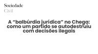 A “balbúrdia jurídica” no Chega: como um partido se autodestruiu com decisões ilegais - Sociedade Civil