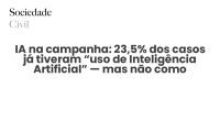 IA na campanha: 23,5% dos casos já tiveram “uso de Inteligência Artificial” — mas não como imaginas - Sociedade Civil