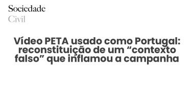 Vídeo PETA usado como Portugal: reconstituição de um “contexto falso” que inflamou a campanha - Sociedade Civil