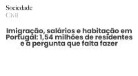 Imigração, salários e habitação em Portugal: 1,54 milhões de residentes e a pergunta que falta fazer - Sociedade Civil
