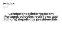Combater desinformção em Portugal: soluções reais (e as que falham) depois das presidenciais - Sociedade Civil