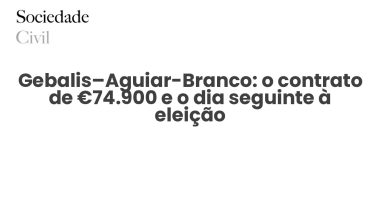 Gebalis–Aguiar-Branco: o contrato de €74.900 e o dia seguinte à eleição - Sociedade Civil