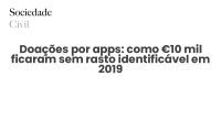 Doações por apps: como €10 mil ficaram sem rasto identificável em 2019 - Sociedade Civil