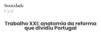 Trabalho XXI: anatomia da reforma que dividiu Portugal - Sociedade Civil