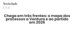 Chega em três frentes: o mapa dos processos a Ventura e ao partido em 2026 - Sociedade Civil