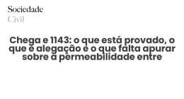 Chega e 1143: o que está provado, o que é alegação e o que falta apurar sobre a permeabilidade entre partido e milícia - Sociedade Civil