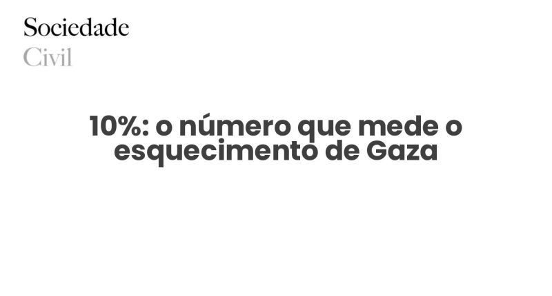 10%: o número que mede o esquecimento de Gaza - Sociedade Civil